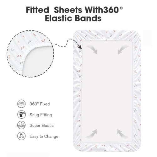 Image of Bimocosy Crib Sheets 4 Pack, Baby Crib Sheets Fitted for Boys and Girls Breathable & Snug Fit, Soft Toddler Bed Sheets for Standard Crib Mattress Nursery Daycare Essentials, Animal Fun
