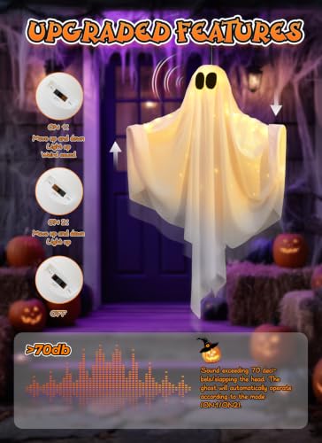 Halloween Hanging Light up Ghost Decoration - image 2