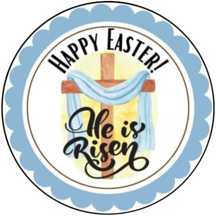 Happy Easter Tag Labels 2" Round Sticker Labels, Happy Easter Stickers Set of 20 Party Favor Sticker Labels, Classroom Candy Bags, Mason Jar Stickers, Happy Easter Gift Labels