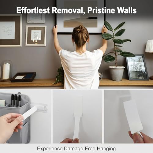 SIGANDG Bilder Aufhängen ohne Bohren Aufhängestreifen 20 Paare(40 Streifen), Klebestreifen, Starke Haltekraft, Rückstandsfrei abnehmbar, ohne Nägel, für Bilderrahmen, Wandkunst und Dekorationen