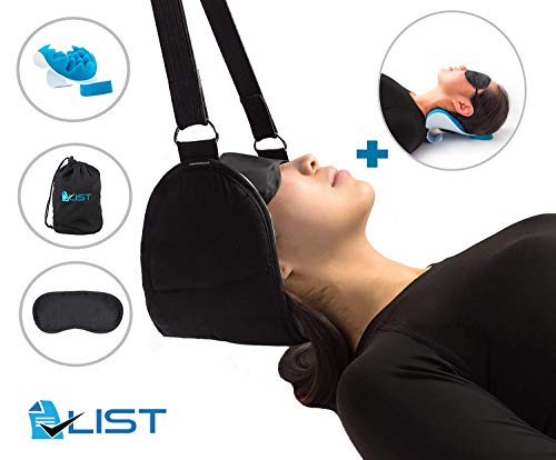 ✔List Neck Head Hammock for Neck Pain Relief Portable Neck Relief Hammock for Cervical Pain Bundle with Neck Relaxer, Eye Mask and Travel Bag