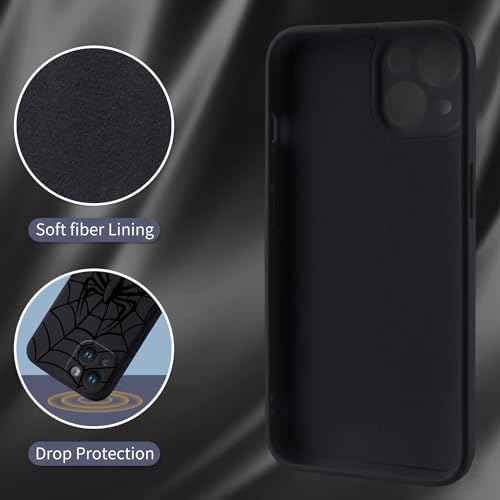 Coque iPhone 15 noire en silicone liquide premium avec doublure microfibre - 5