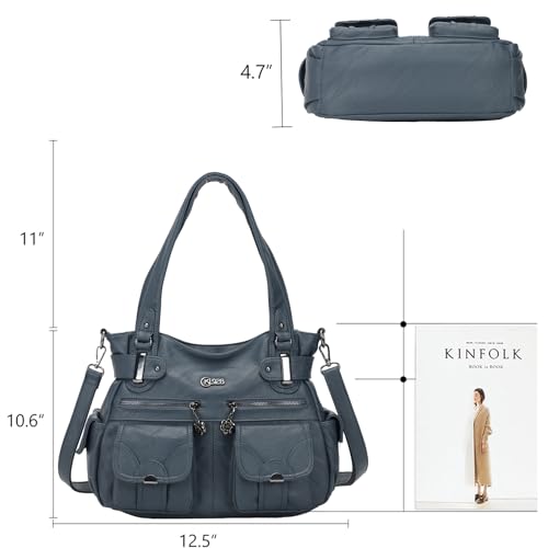 Image of KL928 Women's Large Purses Handbags PU Leather Multi-Pocket Shoulder Bag | Large