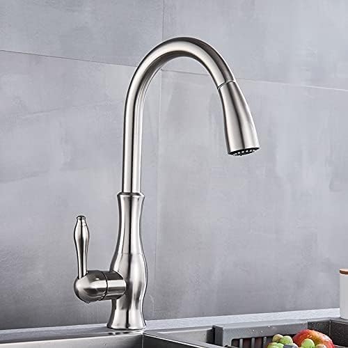 Robinet de cuisine en laiton pour évier commercial ou de ferme avec mitigeur d'eau chaude