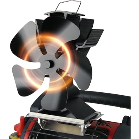 Tomersun Stove Fan, Wood Stove Fan for Buddy Heater 5 Blades Stove Fan Heat Powered Fireplace Fan for Wood Burning Stove/Log Burner/Fireplace(Additional Bracket Included) Cover