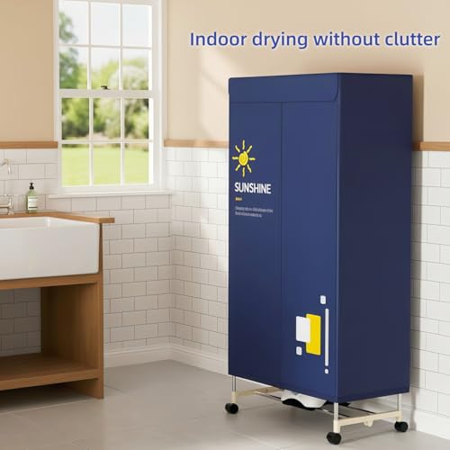 Electric Clothes Dryer, Heated Clothes Airer with Cover for Laundry Drying, 2-Tier 1000W Portable Clothes Dryer Stainless Steel Frame with Timer Energy-Efficient Indoor Home Quiet Operation UEMUSI - Image 8