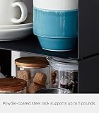 YAMAZAKI 3790-P Blat domowy stojak kuchenny do układania w stos, organizer do przechowywania, półka na blat, stal | duży | podstopienie, czarny