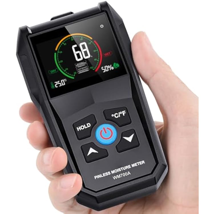 Pinless Wood Meters Mold Detector Wall Digital Humidity Tester With Alarm
