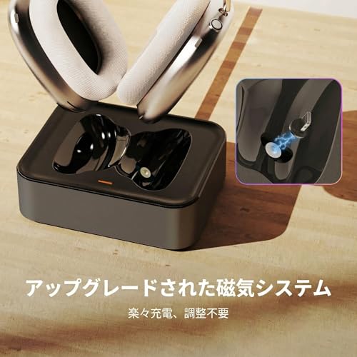 NIUQCTIAN AirPods Max 2 & 1 用ヘッドフォン充電ステーション 磁気充電ドック デュアルライトニング&タイプCコネクタ付き オートスリープ対応 LEDインジケーター アルミニウム製 スターSpace Gray 商品画像2