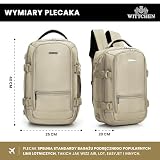 WITTCHEN Wielofunkcyjny plecak podróżny 2 w 1 | 40x25x20 cm | Bagaż podręczny z wieloma przegródkami, tylna kieszonka z systemem RFID | Torba kabinowa | Plecak do samolotu Ryanair/Wizzair/LOT | Beżowy