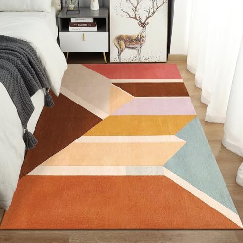 Tapis pour salon moderne géométrique moquette colorée chambre 120x160
