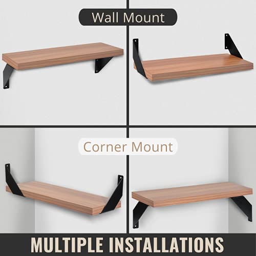 Benega Shelf Brackets 6 Inch 4 Packs | Floating Shelf Bracket | Shelving Bracket | Decorative Shelf Brackets | Wall Bracket | Heavy Duty Shelf Bracket | Black Shelf Bracket | L Bracket #TOP3
