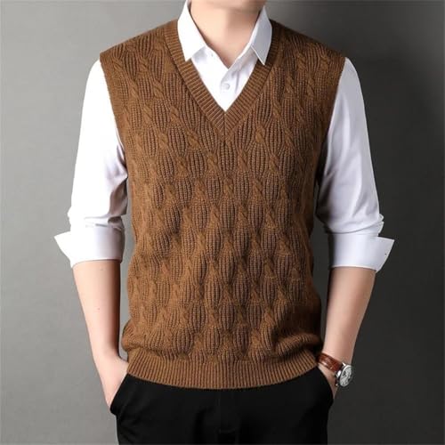 Men Knit Pullover V Neck Argyle Sweater Designer Sleeveless Vest4