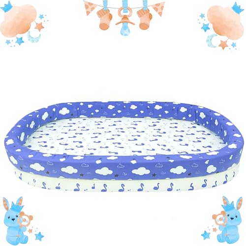 Image of Toddylon Baby Bed Bedding Set for Newborns | Mattress | Mosquito Net | Cotton | Travel Bed | Essentials | 0-12 Months | Blue