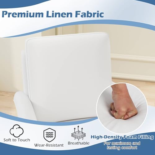 Sillón Plegable Blanco con Tela de Lino miniatura 4