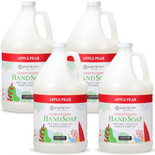 Ginger Lily Farms Botanicals Hand Soap, 128oz/4pk, Apple Pear
