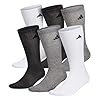adidas Men's Athletic Cushioned 6-Pack Crew, Cushioned Crew Socks with Arch Compression for a Secure Fit