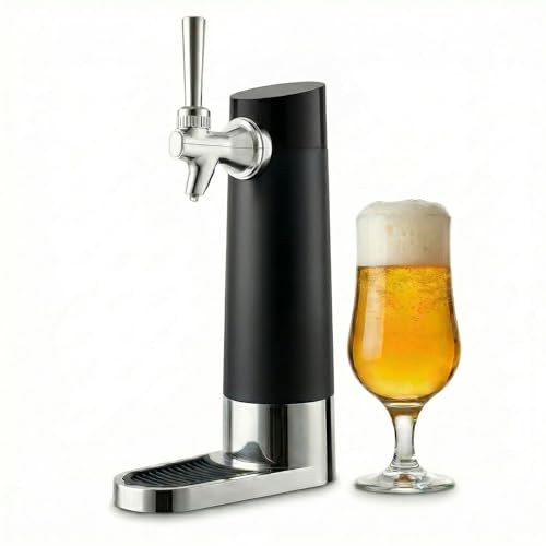 Beer Dispenser - Dual - Power Ultrasonic Brewer for Cans & Bottles Plug - in or Battery - Powered Creates Rich Creamy Foam Ideal Gift for Beer Lovers