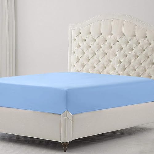 Sapphire collection 300 Thread Count 100% Egyptian Cotton Fitted Sheets (Double, Blue)