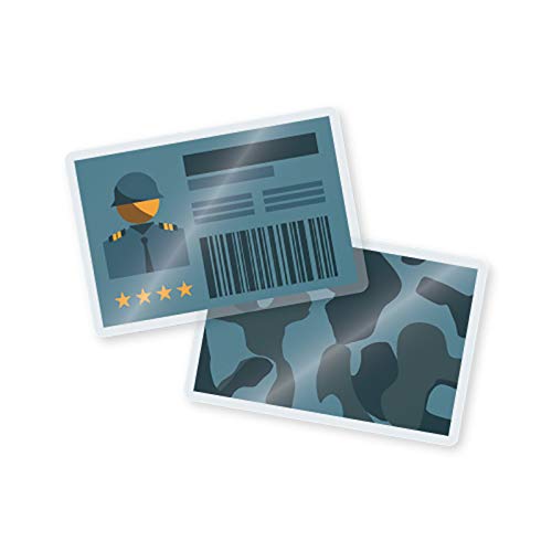 TruLam 5 Mil Laminating Pouches with Rounded Corners | Military-R Special Size | 2-3/8 in. x 3-1/2 in. | Glossy Finish | Premium Adhesive for