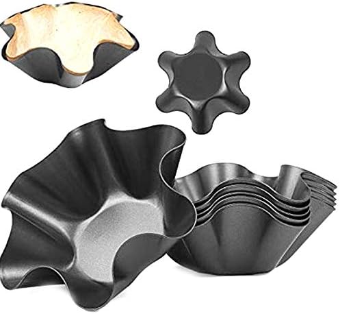 YYCFB 8 Pack Tortilla Bowl Molds Perfect Tortilla Pan Nonstick Taco Shell Tortilla Pan Maker Salad Bowl, Black
