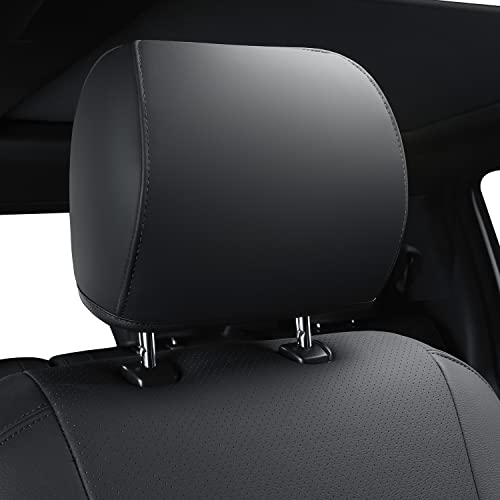 Image of LUCKYMAN CLUB Custom Front Seat Covers for F150 2015-2026 Pickup Car Truck, Front Only, Waterproof Faux Leather, Full Coverage, Also Fit 2017-2026 F250 /F350 (Front Only-Black)