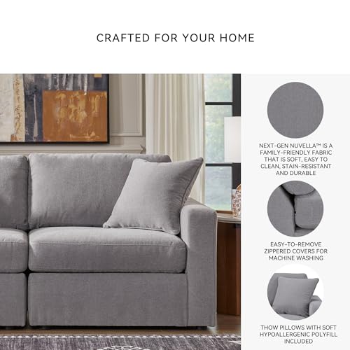 Image of Signature Design by Ashley 5-Seater Modular Sofa Sectional, Light Gray