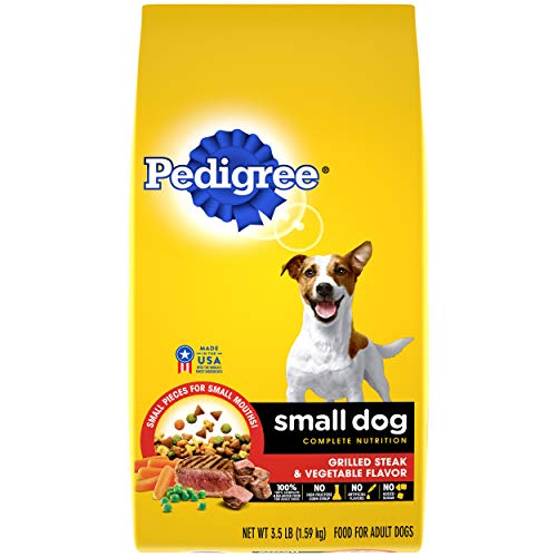 PEDIGREE Small Dog Complete Nutrition Small Breed Adult Dry Dog Food Grilled Steak and Vegetable Flavor Dog Kibble, 3.5 lb. Bag