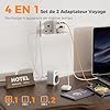 TESSAN Lot de 2 Adaptateur Afrique du Sud, Adaptateur Namibie avec 1 USB C et 2 USB A, Prise Afrique du Sud Type M, 2500W Voyage Accessoires pour Namibie, Botswana, Inde, Népal