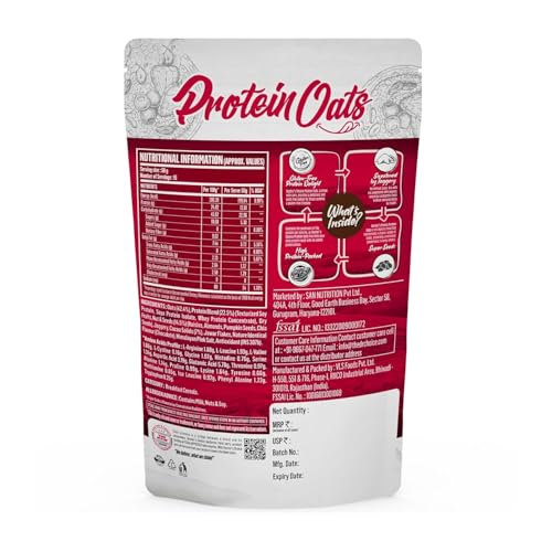 DOCTORS CHOICE Oats, High Protein Oats, 24g Pure Protein Breakfast Cereals, Jaggery Sweetened, Rich in Fiber, No Additives and 0g Sugar. (750g, Dark Choco Berry)