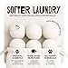 WoollyPals Dryer Balls (6-Pack, XL Size) - 100% New Zealand Wool - No More Dryer Sheets - Eco Dryer Balls - Reusable - Softens Laundry - Reduces Drying Time & Static - with Storage Bag (Plain White)