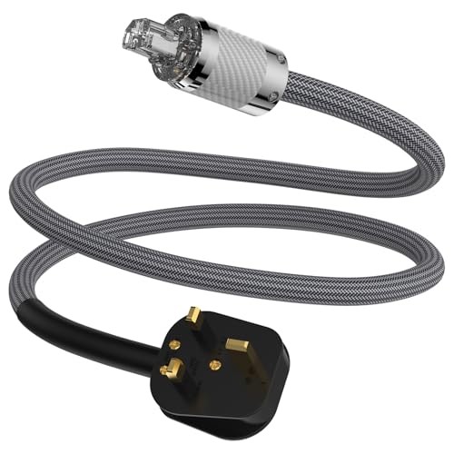 Tertullus Audiophile Power Cable Hifi Power Cable Ofc Power Cord Male To Female Home Audio Cable For Hifi Cd Tube Amplifier (1.5m, P122-white carbon shell)