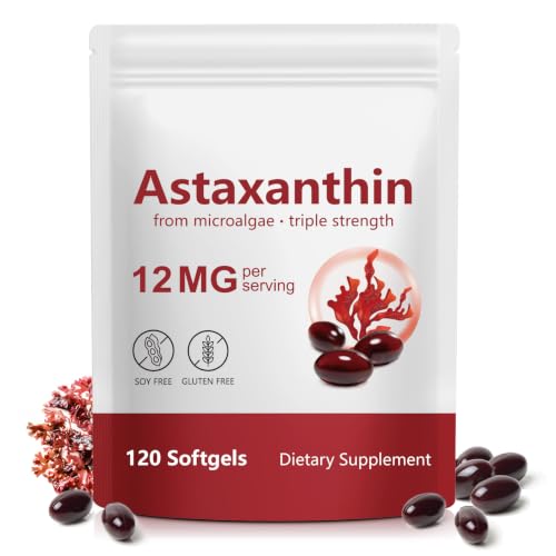 Tiuedu Astaxanthin 12mg 120 Softgels 4‑Month Supply