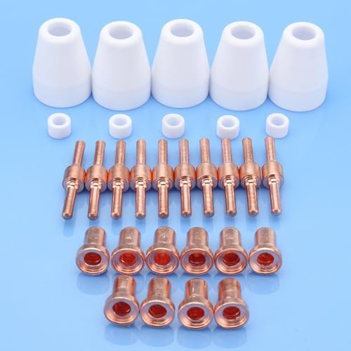 Compatibile con diversi modelli: questo kit da 30 pezzi è progettato per adattarsi a Berlan BPS40 e funziona con macchine CUT30, CUT40, CUT50, CT416 e CT520, fornendo una soluzione generale per varie esigenze di taglio al plasma senza problemi di compatibilità per le apparecchiature da officina