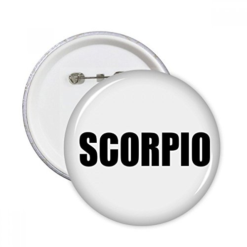 Badge bouton SCORPION signe du zodiaque DIYthinker grand pins rond noir XL design multicolore