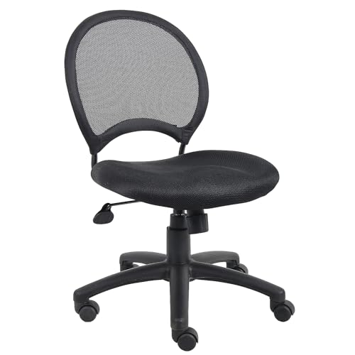 Boss Office Products Mesh Task Chair Without Arms in Black (B6215)