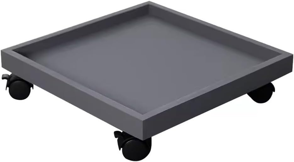 Plant Stand Caddy Plant Saucer Tray Flower Pot Tray with WheelsMover Indoor Rolling Planter Movable Plant Stand on Wheels for Indoor Outdoor/Brown/38Cm,White-34Cm