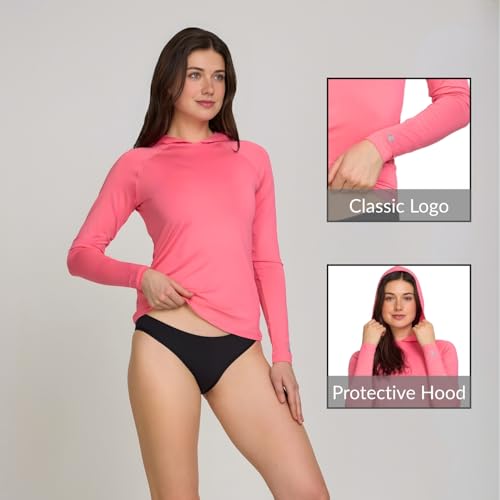 Champion Women's Hooded Rash Guard, Long Sleeve Sun Hoodie UPF 50+ Shirt, - image 4
