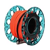 Tauchen Fingerspule, 30m, Plastic Scuba Diving Finger Spool Reel Diver Unterwasserzubehör, 4 Farben(Blaues Rad)Tauchen