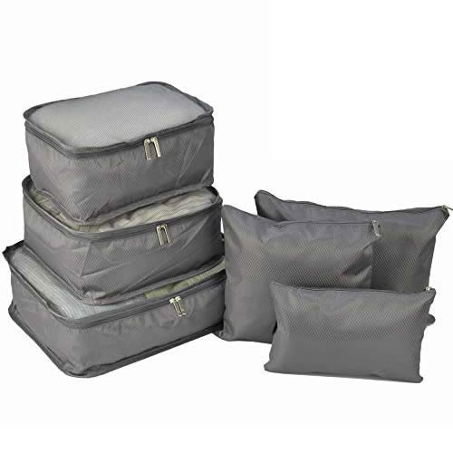 Organizador de Mala Viagem Necessaire Kit 6 Peças Cinza CBRN12749