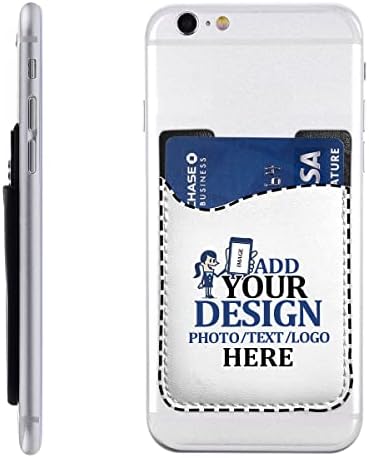 buxvhre Custom Card Holder for Back of Phone Personalized Add Your Image Photo Text Cell Phone Credit Card Sleeves Stick on Pocket Wallet for Android Smartphones