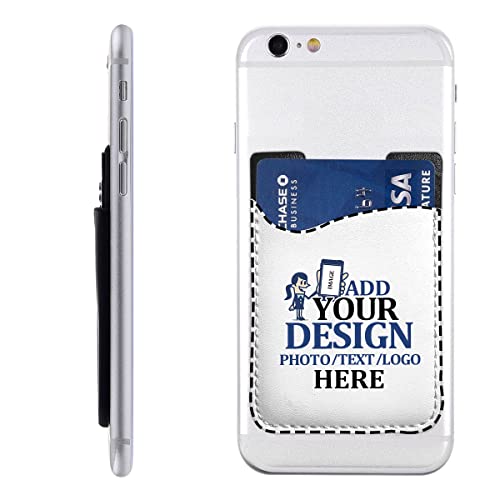 Buxvhre Custom Card Holder For Back Of Phone Personalized Add Your Image Photo Text Cell Phone Credit Card Sleeves Stick On Pocket Wallet For Android Smartphones #TOP20