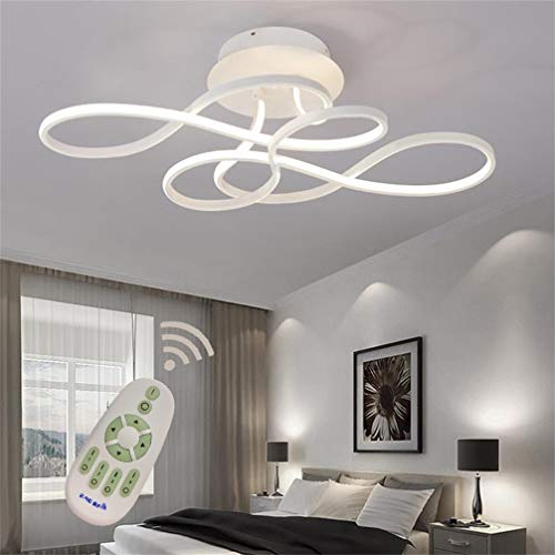 Plafonnier LED moderne dimmable avec télécommande pour salon élégant L53cm