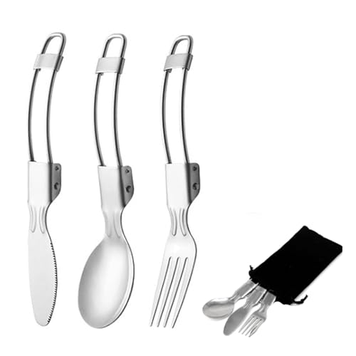 Posate Pieghevoli in Acciaio Inossidabile 3 in 1
