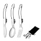 Klappgabeln und Löffelset,Campingbesteck,Messer Gabel Löffel Set Outdoor,Campingbesteck Klappbar,Camping Besteckset,Campingbesteck für Unterwegs Mit Beutel Outdoor Besteck Klappbesteck Besteck