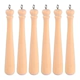 EXCEART Wooden Baseball Bat Keychain Pendant 50pcs Wood Baseball Bat Charm Keychain Pendants for DIY Keychain Key Rings Craft Supplies