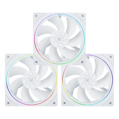 Thermalright TL-S12RW X3 CPU Fan 120mm Reverse Fan Case Cooler Fan Comes with ARGB Lighting,CPU Cooling Fan with 1500RPM Speed,White PC PWM Silent Computer Fan,Set of Fans