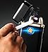 Jobon Super Slim Quiet Lady Arc One Second Fast Cigarette Lighter ZB-858 (Fashion Gorgeous Bright) USB Rechargeable Windproof Flameless with Gift Box (Ice Black)