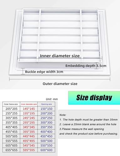 Grille d'aération 605x605 mm pour éliminer l'humidité et ventiler la maison - 7