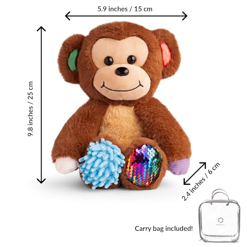 Image of ODOXIA Sensory Monkey Stuffed Animal | Sensory Plush Toy | Fidget Stuffed Animal for Kids | Great for Sensory Needs | Sensory Stuffed Animals for Children | Sensory Pillow Plush